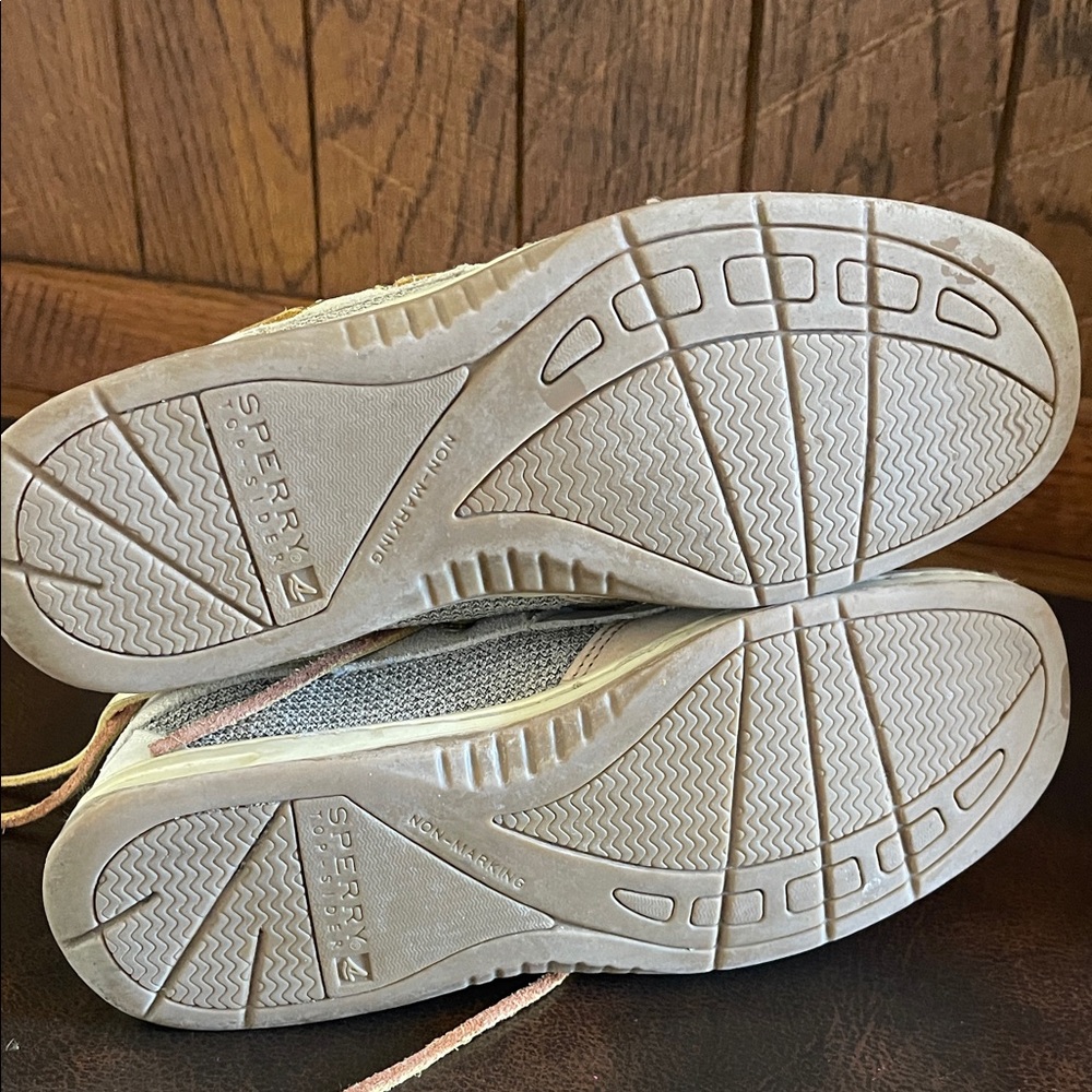 Sperry Top-Sider HIKERFISH Lace-Up Boots 7.5 Linen & Gold Accents - Picture 9 of 12